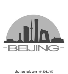 Beijing Skyline Silhouette Skyline Stamp Vector City Design