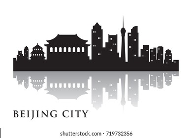 Beijing Skyline Silhouette Skyline  Vector City Design