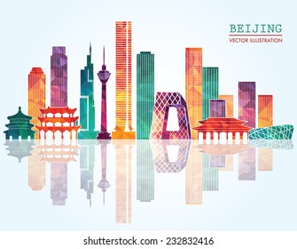 Beijing Skyline. Vector Illustration