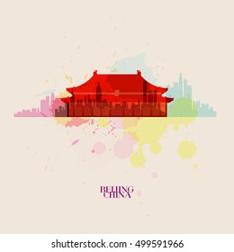 BEIJING Vector silhouettes of the city