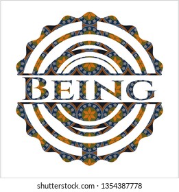 Being arabic emblem. Arabesque decoration.