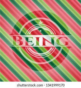 Being christmas colors style badge.