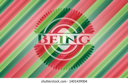 Being christmas style emblem. Vector Illustration. Detailed.