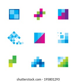 Being creative art with geometric business logo motive icon