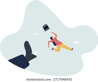 Ser despedido del trabajo, despido de la empresa o mal desempeño del empleado, fracaso del negocio o concepto de error. Vida y empleo de las personas.