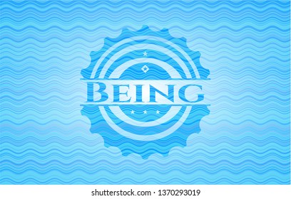Being light blue water wave style badge.