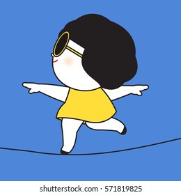 Being On The Tightrope Is Living, Everything Else Is Waiting Concept Card Character illustration