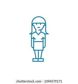 Being in perplexity linear icon concept. Being in perplexity line vector sign, symbol, illustration.