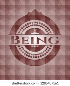 Being red geometric emblem. Seamless.