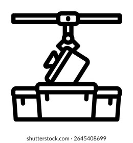 sendo classificada reciclagem e resíduos poluição ícone da linha vetor. sendo classificada reciclagem e resíduos poluição sinal. isolado contorno símbolo ilustração preta