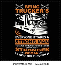 Being Trucker's Wife T Shirt, Being A Trucker T Shirt, Awesome T-Shirts  Funny man-Women Shirt T-Shirt