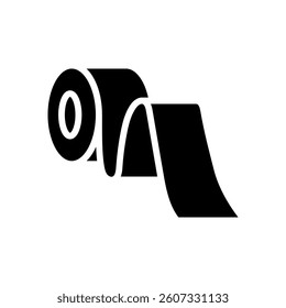 being unrolled kinesio tape glyph icon vector. being unrolled kinesio tape sign. isolated symbol illustration