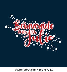 Beinvenido El Mes De Julio Logo Vector Template