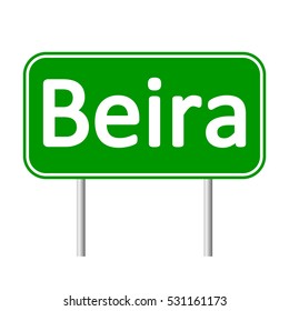 Beira road sign isolated on white background.