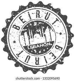 Beirut Lebanon. City Skyline. Silhouette City. Design Vector. Famous Monuments.