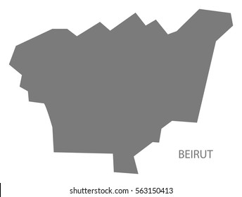 Beirut Lebanon Map In Grey