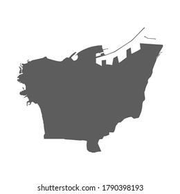 Beirut Lebanon vector map. High precision accurately map