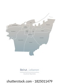 Beirut Map. A Major City In The Lebanon.