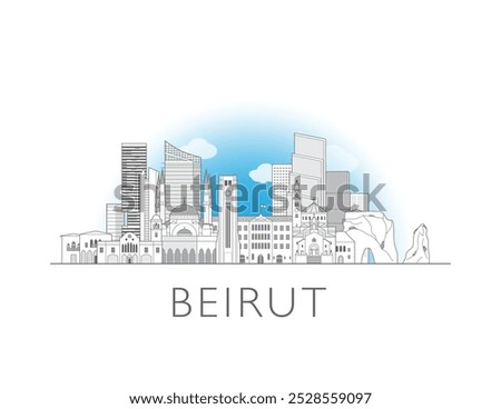 Beirut skyline cityscape vector illustration