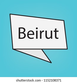 beirut word on sticker- vector illustration
