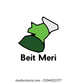 Beit Meri City High detailed vector map of Lebanon, logotype element for template