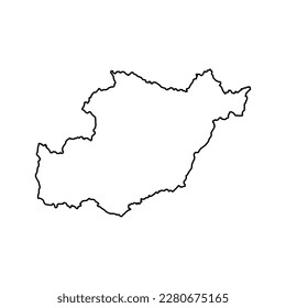 Mapa Beja, Distrito de Portugal. Ilustración vectorial.