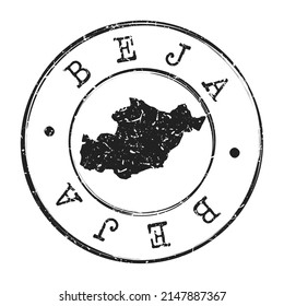 Beja, Portugal Silhouette Postal Passport. Stamp Round Vector Icon Map. Design Travel Postmark. 