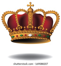 Bejeweled crown. EPS 10 vector, grouped for easy editing. No open shapes or paths.