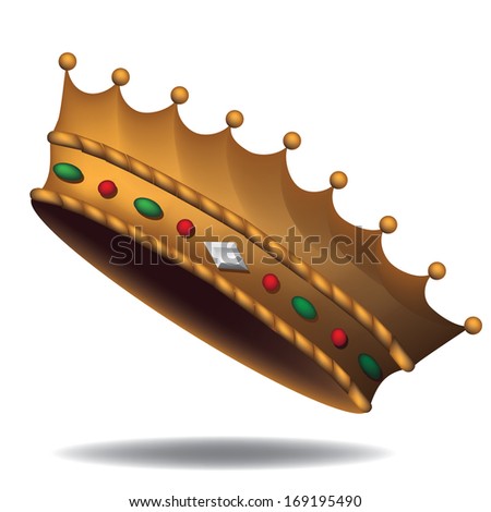 Bejeweled crown. EPS 10 vector, grouped for easy editing. No open shapes or paths.