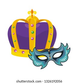 bejeweled crown and mask