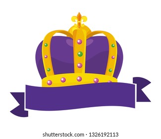 bejeweled crown and ribbon