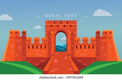 Bekal Fort, The fort appears to emerge from the sea. Almost three-quarters of its exterior is in contact with water. Bekal fort was not an administrative centre and does not include any palaces.