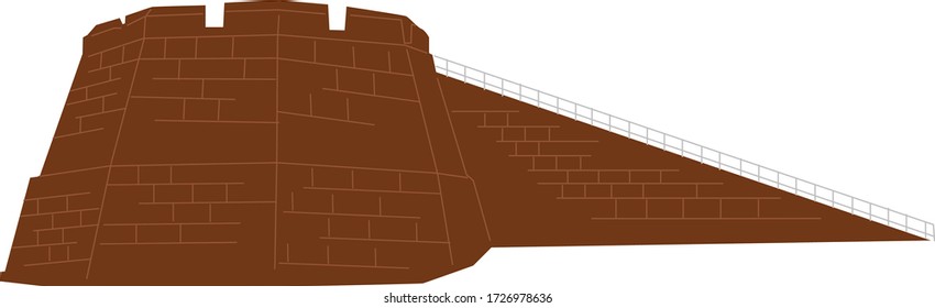 Bekal fort tourism kasaragod vector illustration