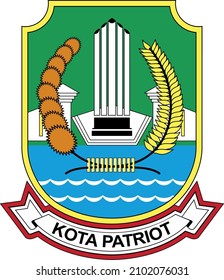 Bekasi City Logo, The five-pointed pointed bamboo that stands firmly has a meaning. It symbolizes the vertical relationship of creatures with their creators (humans and their gods) reflecting the reli