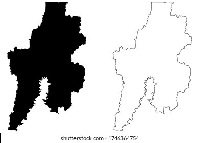 Bekasi City (Republik Indonesien, Java-Insel) Kartenvektorbild, Skizze Stadt Bekasi Karte