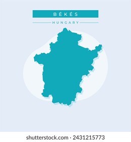 Bekes county map, administrative district of Hungary. Vector illustration.