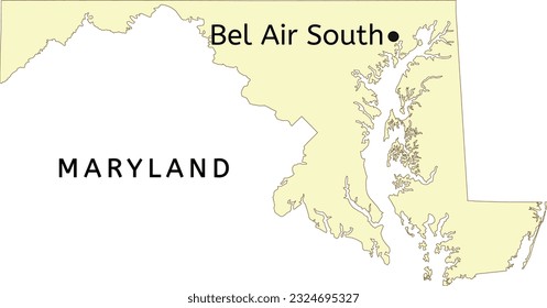 Lugar designado por el censo de Bel Air South en el mapa del estado de Maryland