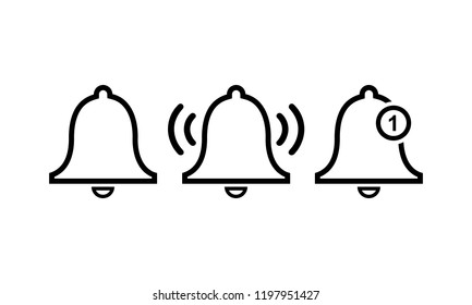 bel icon set vector. notification bell icon vector.  symbol for web site Computer and mobile vector.