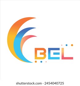 Diseño del logotipo del Web de la tecnología de la letra BEL sobre fondo blanco. Logotipo y tipografía de monograma en mayúsculas BEL para marca de tecnología, negocios e inmobiliaria.
