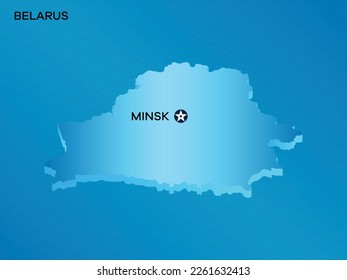 Bielorrusia Mapa isométrico 3D con la marca Capital Minsk Diseño de la ilustración vectorial