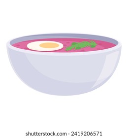 Vector de dibujos animados de icono de borscht en Bielorrusia. Sopa de tazón de comida. Gastronomía de campo