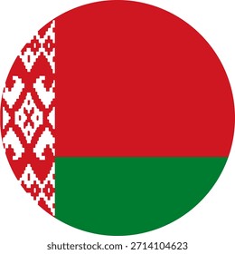 Icono de bandera de círculo de Bielorrusia. Un diseño circular de iconos de bandera de Bielorrusia, perfecto para App, Sitios web, infografías, tableros y Elementos de interfaz modernos