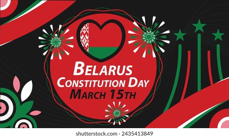 Weißrussland Verfassung Tag Vektor Banner Design. Happy Belarus Verfassung Tag moderne minimale grafische Poster-Illustration.
