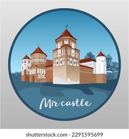 Belarus country design template. Flat cartoon style web site vector illustration. World vacation travel sightseeing Europe European collection. Mir Castle