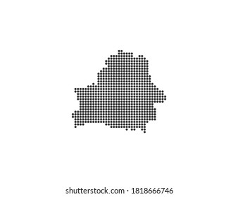 Belarus, country, dotted map on white background. Vector illustration.