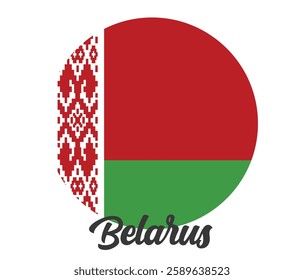 Belarus country flag in circle vector illustration