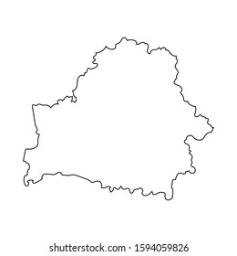 Belarus country line of Europe, European map illustration, vector isolated on white background, outline style