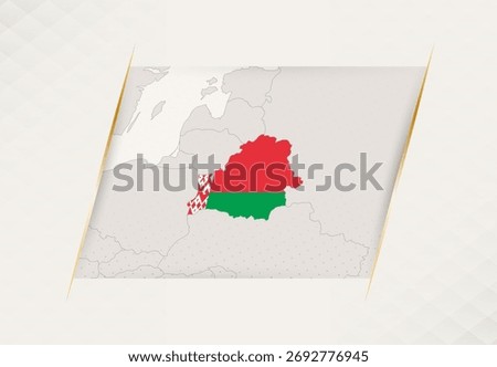 Belarus Country Map Featuring National Flag Colors. Vector illustration.