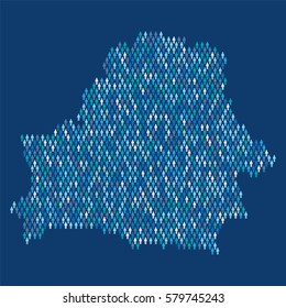 Belarus country map made up of people icons. Population concept