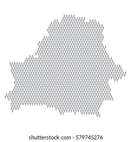 Belarus country map made up of people icons. Population concept